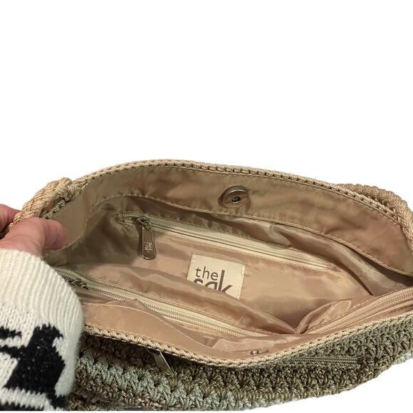 The Sak Originals Crochet Shoulder Bag Striped Tan Cream &‎ Purple - Unique Find - Picture 8 of 14
